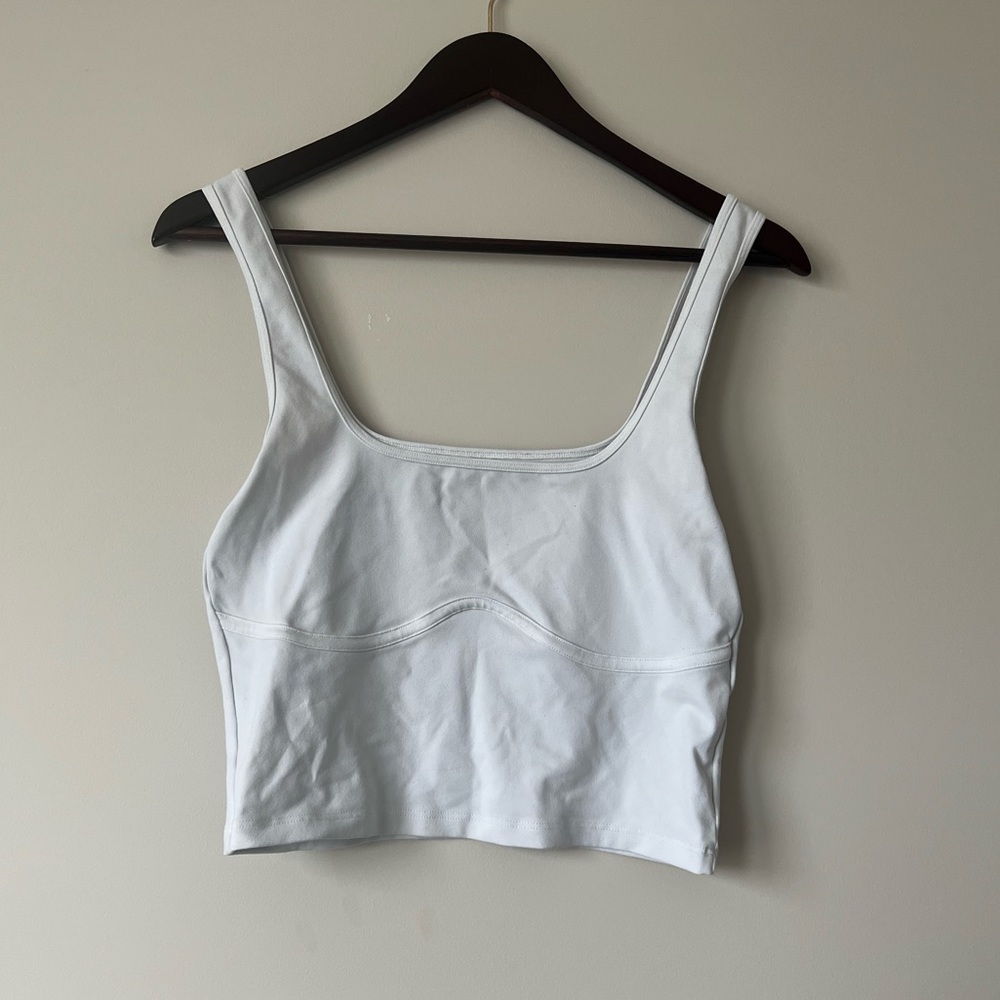 Abercrombie Soft White Cropped Tank, Size M